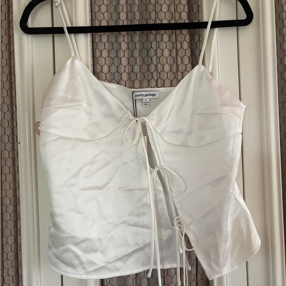 White Satin Women's Top